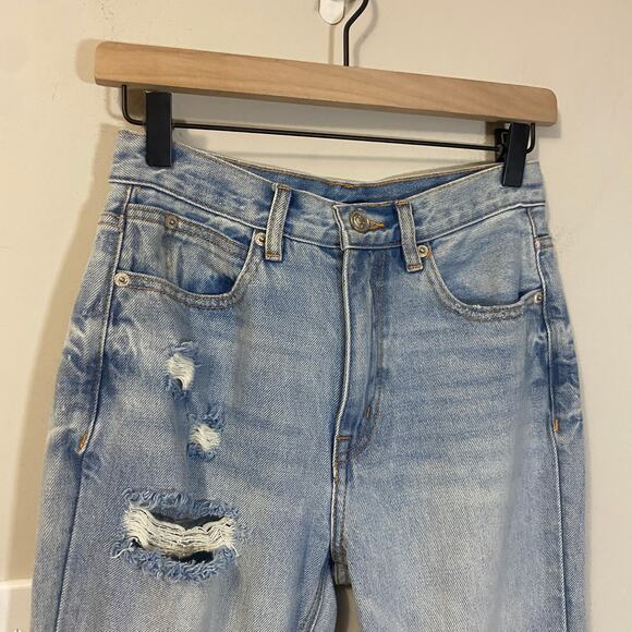 SLVRLAKE Denim Light Wash Distressed Jeans Released Hem High Rise Ankle Sz 27 - Picture 3 of 11